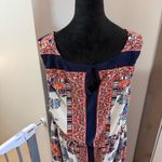 Dress Barn Sleeveless Maxi Dress Scoop Neck Pleated Blouson Geometric Print 20 Photo 5