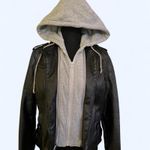 Jou Jou Leather jacket with removable grey interior Size Small Black Photo 7