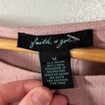 Faith of Zoe Blush Rose Embroidered Linen Blend Blouse Size M Pink Size M Photo 5