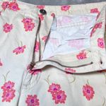 Liz Claiborne Floral Print Pants Womens 12 Cream with Pink Flowers Casual Boho Photo 5