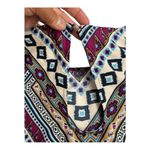 Pink Owl  Geometric Tribal Blouse
Multicolor 3/4 Sleeve Scoop Neck Top size M Photo 8