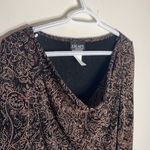 XScape evening paisley shimmer drape neckline top size L Photo 4
