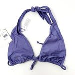 Good American Lilac Mist Shine Ruched Halter Neck Bikini Top Size 3/ Large NWT Photo 1