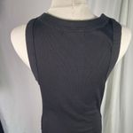 Michael Stars  Black Ribbed Tank Maxi Dress Size M Made‎ in USA Sleeveless Knit Photo 5