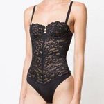 Fleur Du Mal Charlotte lace balconette bodysuit NWT Black Photo 0
