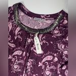 Carol Rose  Plum Paisley Blouse with Embellished Collar 💜 Photo 1