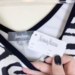 Neiman Marcus Scuba Fit Flare Dress Black White Floral Size Medium NWT Photo 5