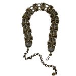 Estate 1960s Grey Moonglow Lucite Thermoset Gold Choker Necklace Costume Jewelry Gray Photo 6