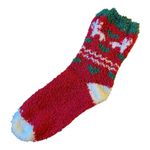 Christmas Novelty Holiday Reindeer Socks One Size Red Photo 0
