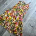 America & Beyond Sheer Maxi Dress L floral Yellow Size L Photo 9