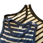 Old Navy Tank Bundle - Striped Sleeveless Tank Tops - Blue and Black Photo 3