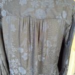 Banana Republic  navy blue floral long sleeve tie front v-neck pullover blouse SP Photo 7