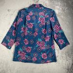 Pykettes Blazer Womens L Blue Pink Floral Print Vintage 80s 90s Cottagecore Size L Photo 2