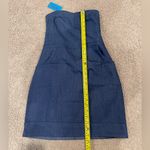 Skatie KATIE Strapless Denim Blue Retro Boho Mini Dress Photo 5