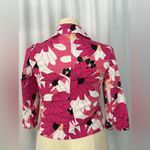 Rafaella Vibrant Pink Floral Button-Front 3/4 Sleeves Jacket Top (1079) Photo 2