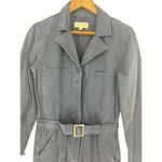 NILI LOTAN Marie Belted Cotton Jumpsuit Blue Size XS Photo 6