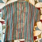 Colorful striped vintage Francescas for Damon short sleeve cardigan. Size 14 Photo 2