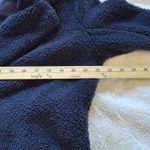 Beyond Yoga  Navy Blue Sherpa Long Pea Coat Women's Large Cozy‎ Teddy Fleece Photo 6