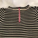 Poof! lightweight knit striped sweater black and white size Medium exposed zip Photo 5