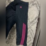 Adidas  Black/pink cropped track yoga workout pants Photo 3