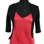 Vintage v neck button down bolero Cardigan Black Size M Photo 0