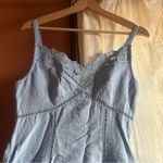 Madewell Sweetheart Midi Dress Boho Romantic Cottagecore Linen Cotton Blue NEW 2 Photo 3