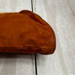 Vintage 1970s Brown Felt Clutch Plastic Floral Kiss Photo 7