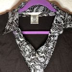 Max Studio Vest & Blouse One Piece Brown Vest w/ Floral Chiffon Blouse Sz L EUC Photo 2