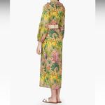 America & Beyond Endless Summer Tropical Floral Ruffle Shirt Dress Beaded Belt M Green Size M Photo 1