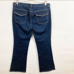 Michael Kors Size 10 Blue Dark Wash Studded Flare Leg Flap Pocket Jeans Photo 5