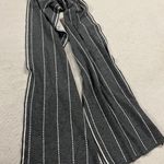 Dark Gray Charcoal & Light Grey Soft Cozy Reversible Vertical Stripe Scarf EUC Photo 2