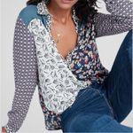 Anthropologie  Maeve Mixed Pattern Button
Front Top Size XS Photo 3