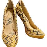 Naughty Monkey  Women's Platform Heels w. Embroidered Exterior, Snakeskin - 6 Photo 0