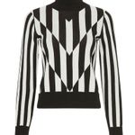 Saunders Collective Striped Sweater Black & White Referee Optical Illusion sz L Photo 1