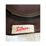 Vintage 1950s Betmar Brown Velvet Pillbox Hat with Veil & Jewel Accent Photo 11