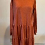 Wild Fable womens rust color sweatshirt tiered dress knee length size M Photo 0