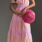 Anthropologie NWT Somerset Maxi in Pink Embroidered Edition Dress L Photo 0