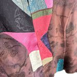 Chico's Colorful Brown Patchwork Tapestry Lined Silk Cotton Blazer Jacket Size L Photo 2