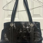 Brighton Black Leather Shoulder Bag with Silver Accents Photo 2