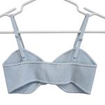 Babaton  Light Blue Bralette Top Ribbed Textured Fabric Adjustable Straps Medium Photo 1