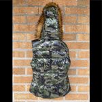 S13 Snowcat Down Puffer Vest with Faux Fur Hood small Green Photo 12