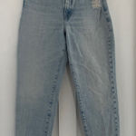 Good American  Good Mom High Rise Distressed Ankle Jeans in Blue636 Size 26 | 2 Photo 0