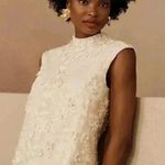 Anthropologie NWT Payal Jain Archer Mini‎ Dress  BHLDN White Floral Applique 10 Photo 5