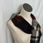 Classic Plaid Scarf with fringe for women Black Photo 4