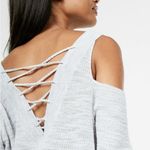 EXPRESS  Two Way Lace Up Cold Shoulder Sweater XS Photo 3