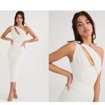 House Of CB ‎ 'Valentina' Ivory Asymmetric Cutout Midi Dress NWOT size L Photo 1