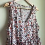 a.n.a  Cotton Fall Floral Sleeveless Tiered Sundress (Sz XL) Orange & Red Paisley Photo 1