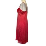 Vtg Kayser Full Slip Dress Sz 38 Bust Lace Coquette Babydoll USA 60s Y2K Pinup Red Size L Photo 3