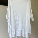 DemyLee New York 100% Pima cotton made in Peru layered white tissue thin tee Size M Photo 0