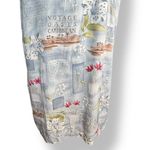 Vintage Blue Sleeveless Midi Dress Plus Size 2X Rayon Cruise Floral Tropical Photo 3